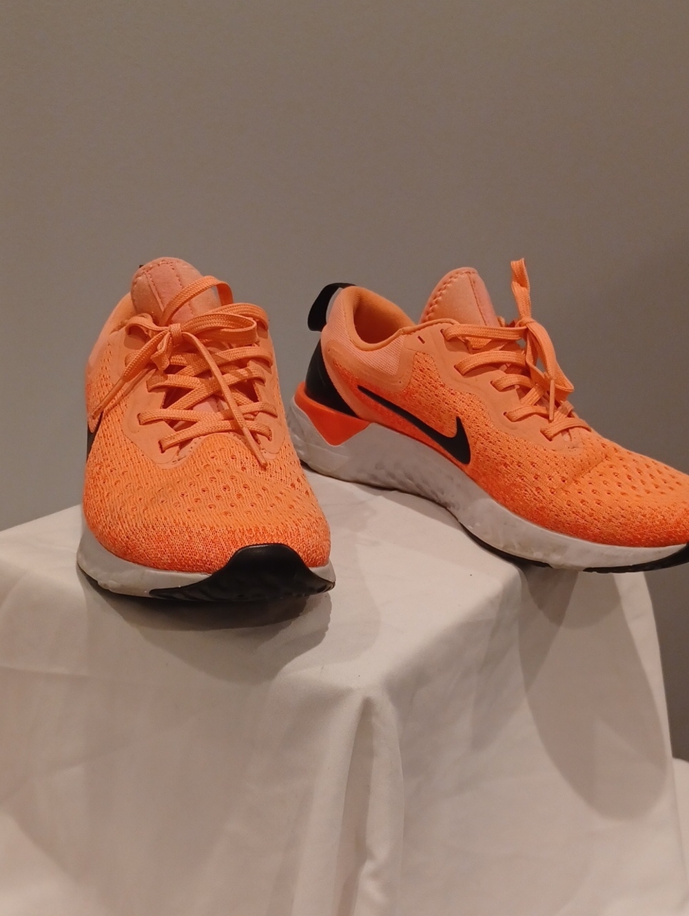 Nike Kids Orange Knit Sneakers with Black Swoosh